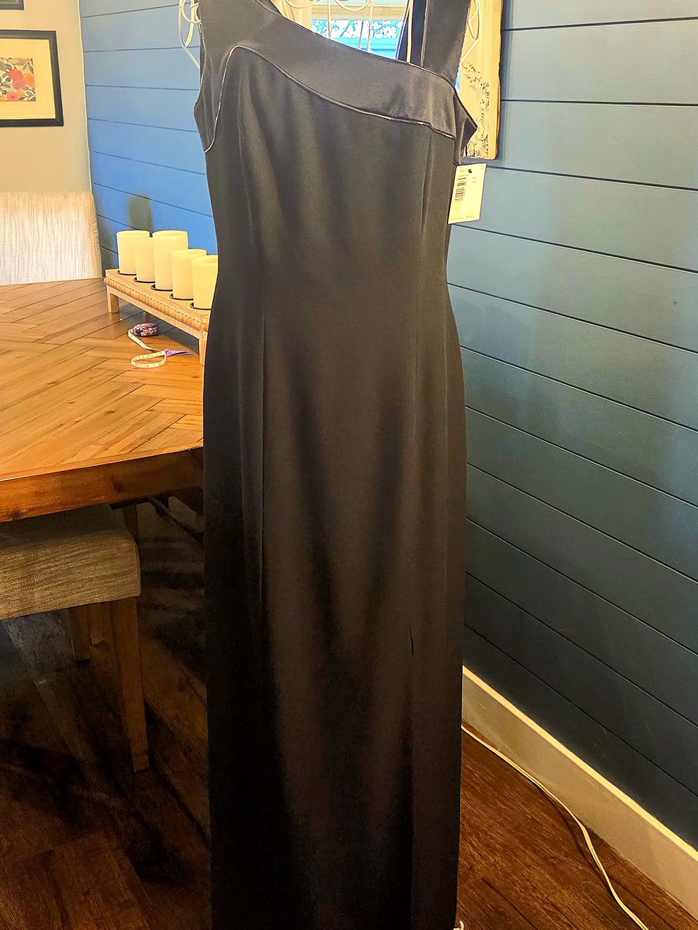 Liz Claiborne Black Strapless Satin Maxi Dress